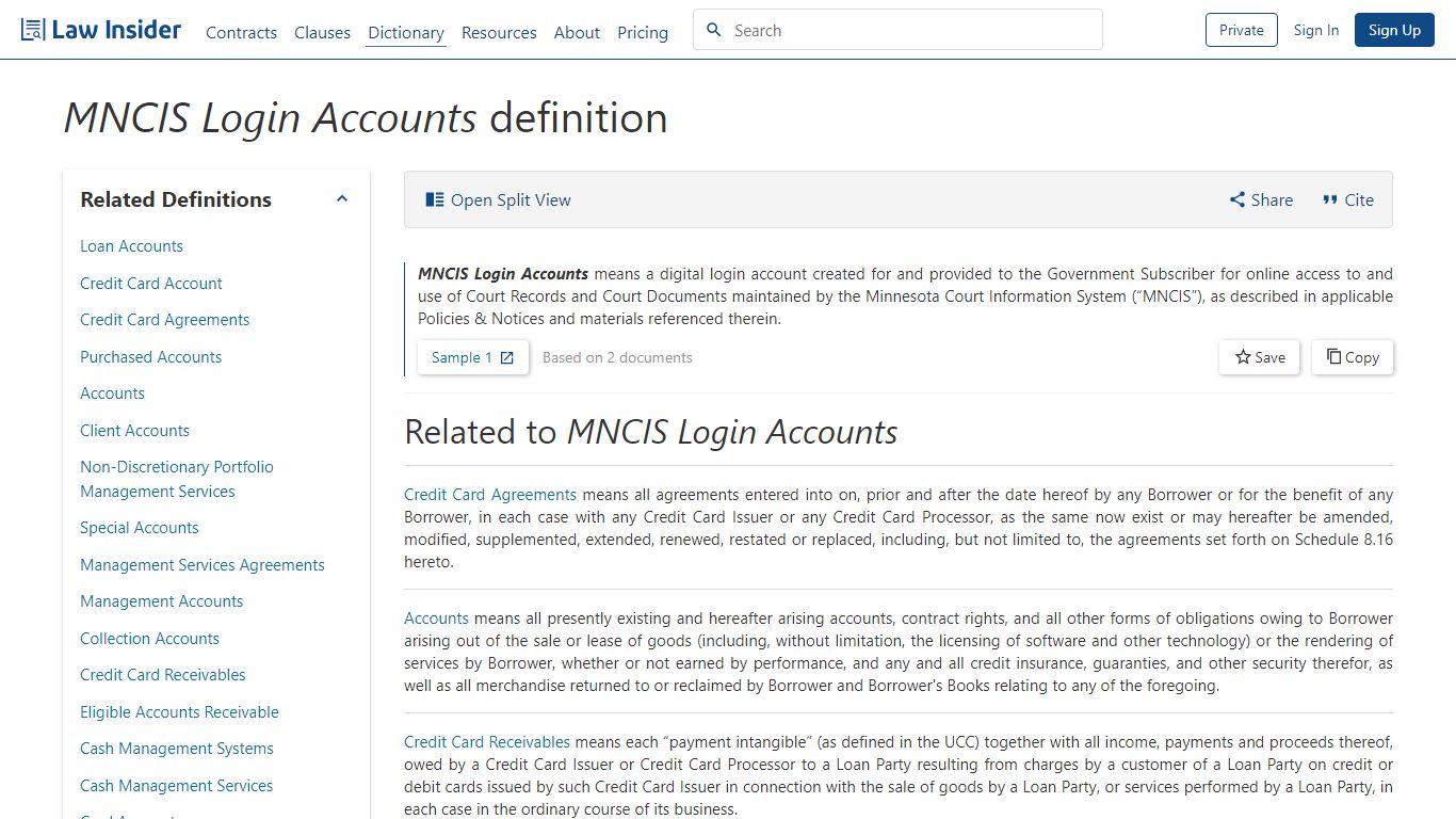 MNCIS Login Accounts Definition | Law Insider